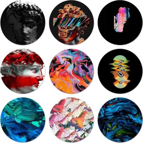 Abstract Glitch Icons Pins Badge Decoration Brooches Metal Badges For Backpack Decoration