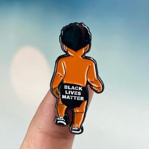 BLM Baby Black Lives Matter Brooch Pins Enamel Metal Badges Lapel Pin Brooches Jackets Jeans Fashion Jewelry Accessories