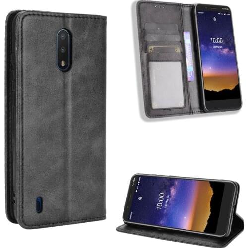 For Nokia C2 Tava Case Luxury Flip PU Leather Wallet Magnetic Adsorption Case For Nokia C2 Tennen C 2 Phone Bags