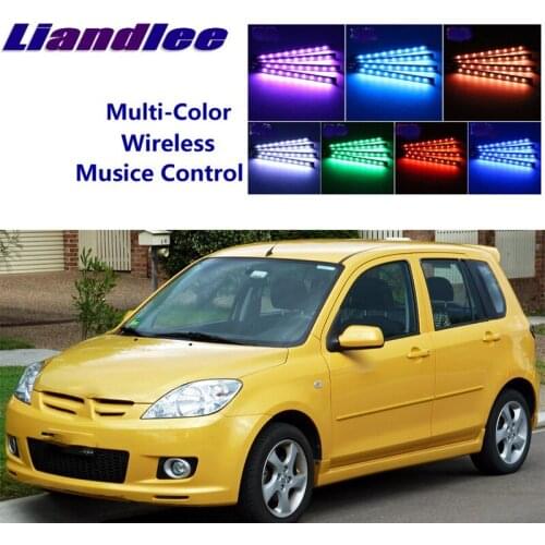 LiandLee Car Interior Floor Decorative Atmosphere Seats Accent Ambient Neon light For Mazda2 Demio DY MK2 2002~2007