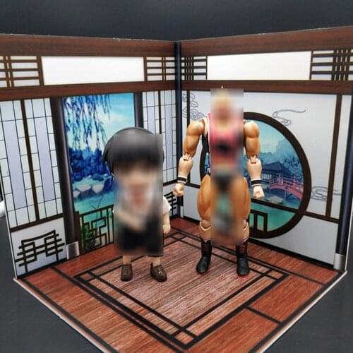 1/12 Chinese Ancient Style Courtyard Background Board Scene Props Model for 6'' Soldier Action Figure Body