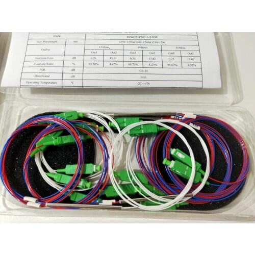 FTTH Sx-Core Splitter Fiber Coupler Single 1X2 FBT FTTX 95/5 Tube-Type Window-1310nm
