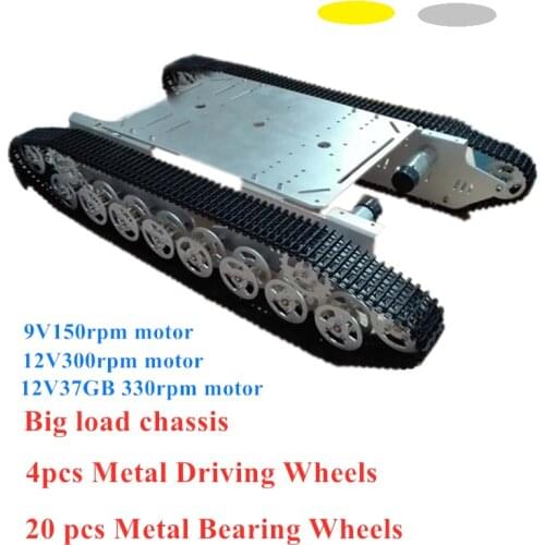 DOIT RC Metal Tank Chassis 4wd Robot Crawler Tracked Caterpillar Track Chain Car Vehicle Mobile Platform Tractor Toy