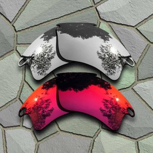 Chrome&Violet Red Sunglasses Polarized Replacement Lenses for Oakley Fast Jacket XL