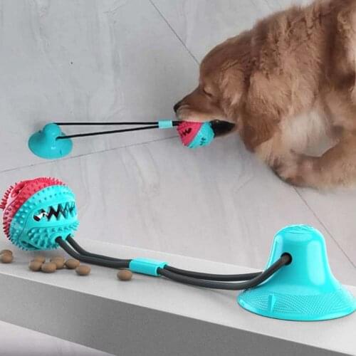 1pc/lot Pet Molar Bite Toy Multifunction Floor Suction Cup Dog Toy Funny Chew Ball Cleaning TeethExtra-tough Rubber Toy