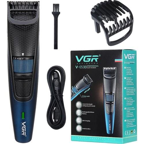 VGR hair trimmer USB rechargeable hair clipper haircut machine beard trimmer hair cutter adjustable blade 5-10mm