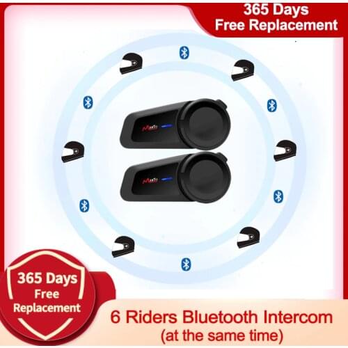 New 6 Riders Bluetooth Motorcycle Helmet Intercom FM radio Helmet Waterproof Moto Interphone Compatibility Vimoto SENA Headsets