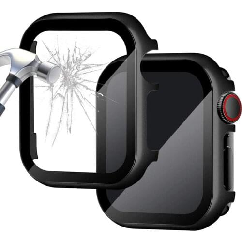 Metal Protective Case for apple watch 6/SE/5/4/3/2 44mm 40mm 42mm 38mm bumper Protector Cover&HD Clear Ultra-Thin watch glass