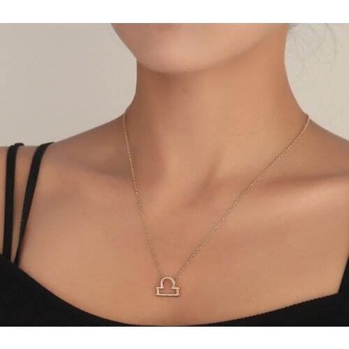 Men Women 12 Horoscope Zodiac Sign Gold Pendant Necklace Aries Leo 12 Constellations Jewelry Kids Christmas Gifts