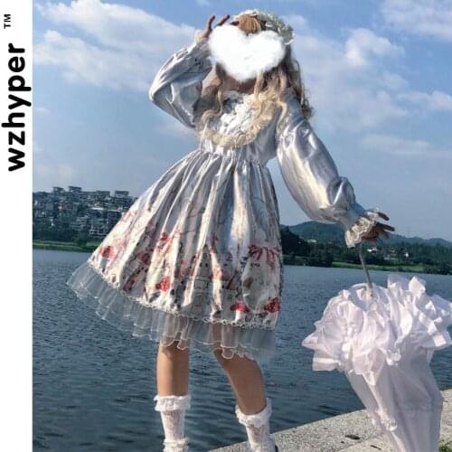 New Arrival Reflective Gothic Lolita Dress Soft Sisiter Lace Dress Women Princess Dress Girl Halloween Costume