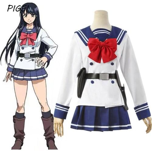 New Anime High-Rise Invasion Costumes Honjo Yuri Cosplay Uniforms Suits Girls Resistant Synthetic Hair Wigs for women Halloween