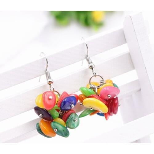New Statement Women Earring Multicolor Natural Shell Dangle Earrings Female Temperament Simple Short Eardrop Gift Jewlery A942