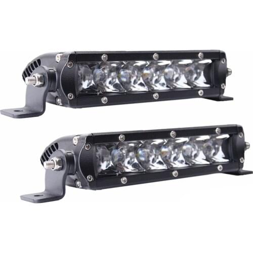 2pcs Single Row 7inch 30W Led Light Bar Slim Offroad Spot Flood Driving 4WD Boat SUV Motorcycle 12V 24V