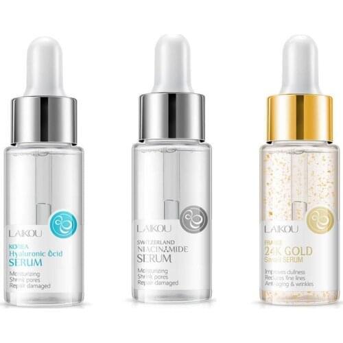 17ml Serum Nicotinamide Essence Anti-Aging Hyaluronic Acid Pure 24K Gold Whitening Vitamin C Skin Care Face Serum