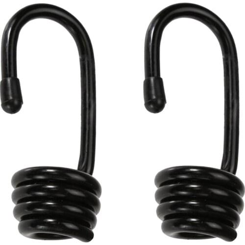 Outdoor Camping 2 Pcs Plastic Coated Steel Wire Hooks 8mm Shock Cord Bungee Elastic Rope Automotive Gardening Boating Accessory