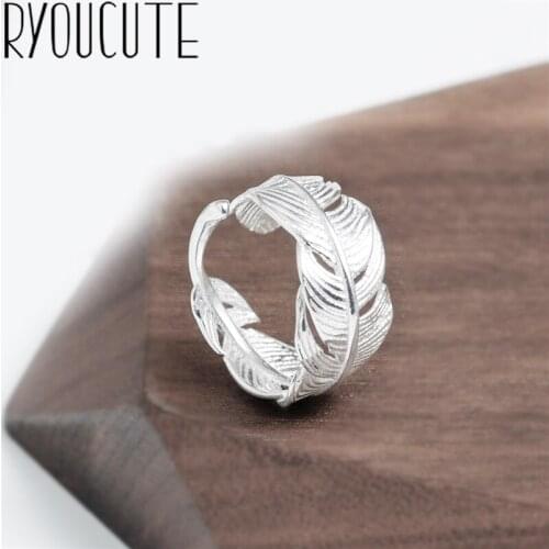 Punk Big Feather Rings for Women Men Fashion Retro Antique Finger Ring Fashion Party Jewelry 2020 NEW