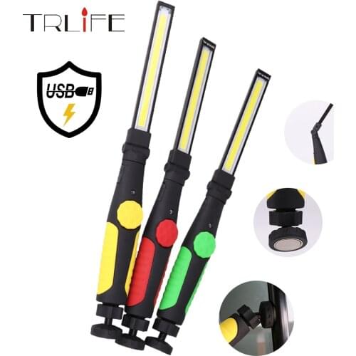 USB Portable Work Maintenance Light Built-in Battery Rechargeable COB Flashlight Hook Hanging Repairing Lamp For Car
