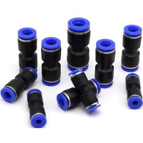 PU Pneumatic Push in Fitting Straight Pipe Union for Tube OD 4/6/8/10/12/14/16mm Air Fitting Pneumatic Quick Connector Fittings