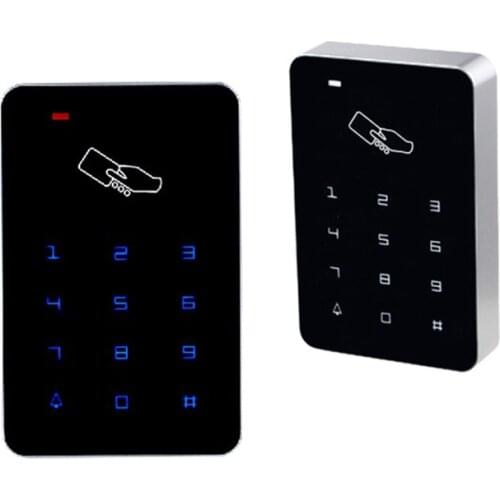 RFID touch display standalone access control keypad EM Mifare keyfobs access controller with wiegand26 for security indoor usage