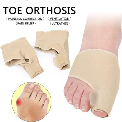 2Pcs=1Pair Toe Separator Hallux Valgus Bunion Corrector Orthotics Feet Bone Thumb Adjuster Correction Pedicure Sock Straightener