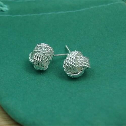 Fashion Stud Earrings For Women 925 Silver Rounde Iegant Wedding Engagement Fine Jewelry Gift