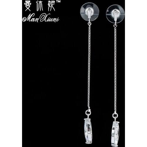 Hot Wholesale Silver plated Earings Crystal Fashion jewelry Fashion accessories Cubic Zircon Long earrings for women Gift