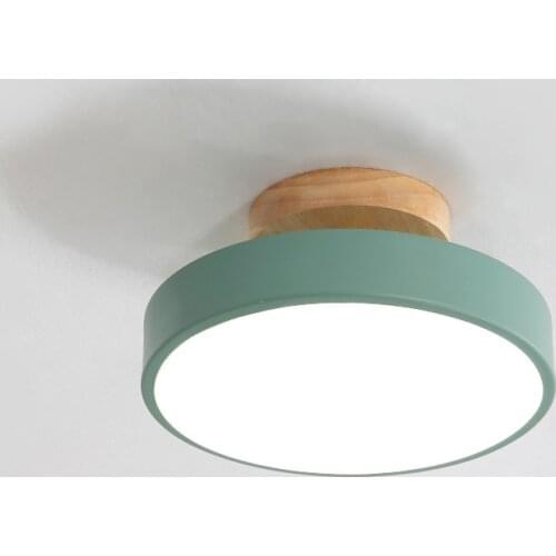 Nordic Wood LED Ceiling Lights Modern Ceiling Lamp Living Room Bedroom Kitchen Lighting Fixture Round Multicolor Surface Mount