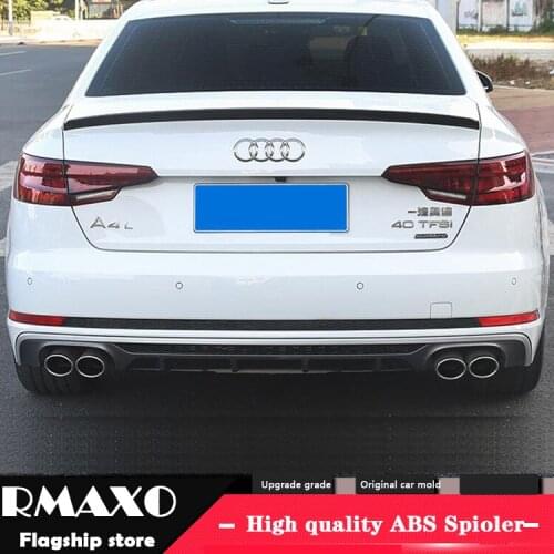 For Audi A4 Spoiler 2018-2019 Audi A4 A4L TF High Quality Spoiler ABS Material Car Rear Wing Primer Color Rear Spoiler