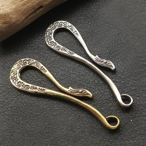 Vintage Color Brass Keychain Eagle Brass U Shape Key Hook EDC Tool Buckle Key Chain Accessories