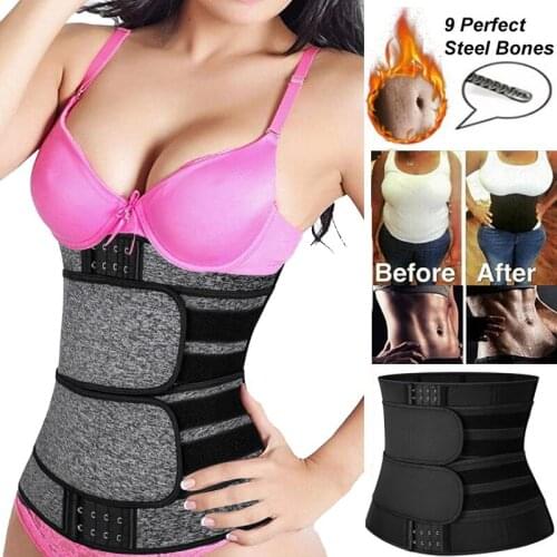 Neoprene Sauna Waist Trainer Corset Sweat Belt for Women Weight Loss with Trimmer Belts Slimming Girdle Body Shaper Compression