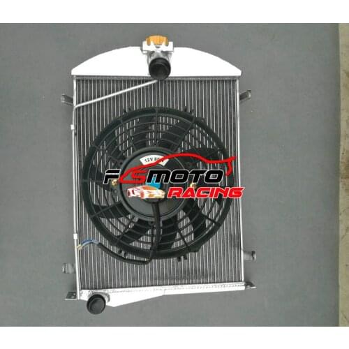 56mm Alu Radiator For Ford Model A 3.3L 1930 1931 MT Model-A AA 30 31 No Coolant Lost & OR With FAN
