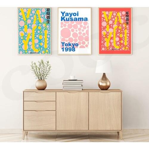 Yayoi Kusama Exhibition Home Decoration Canvas Art Painting Tokyo Posters HD Image Print Wall Picture for Living Room