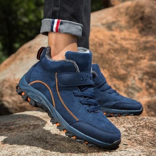 Winter Men Boots Fur Warm Snow Comfortable Women Boots Men Outdoor Casual Shoes Botas Sneakers Rubber Ankle Boots Plus Size 46