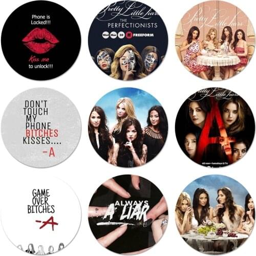 58mm Pretty Little Liars Icons Pins Badge Decoration Brooches Metal Badges For Backpack Decoration