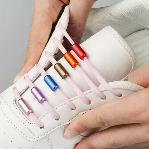 1Pair Elastic Rotating Capsules Buckle DIY Sneaker Kits Aluminium Alloy Semicircle Shoelaces Lock Accessories No Tie Pure Color