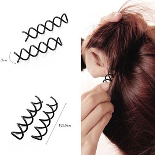 10PCS/lot Spiral Spin Screw Bobby Pin Hair Clips Twist Barrette Black New Hairpins Hair Band Accessories