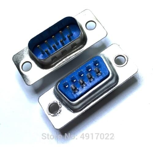 10PCS DB9 Female Male PCB Mount serial port Connector Solder Type D-Sub RS232 COM CONNECTORS 9pin socket 9p Adapter FOR PCB