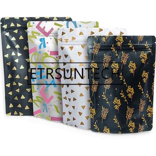 300pcs 4 Colors packaging bag aluminum foil stand up storage bag gift candy wedding party favor pouch 13*18*3cm