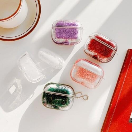 3D Liquid Earphone Case for Apple Airpods Pro Case Cute Glitter Cover for Air Pods Pro 3 Case Headphone Cover Bling Accessories