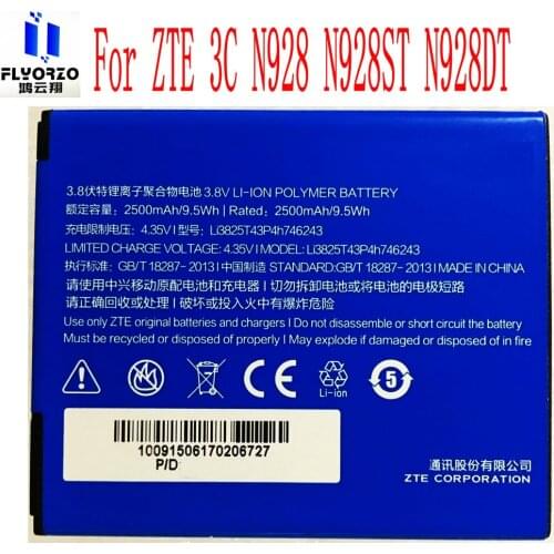 High Quality 2500mAh Li3825T43P4h746243 Battery For ZTE 3C N928 N928ST N928DT Mobile Phone