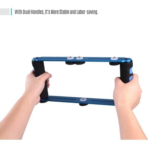 Aluminium Alloy Dual Handheld Grip Selfie Stick 1/4 Inch Screw Mounts Handgrip for Phone DSLR ILDC Action Camera