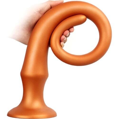 Liquid Silicone 60cm Long Anal Plug With Suction Cup Male Prostate Massage Deep Anus Stimulator SM Sex Toys For Women Man