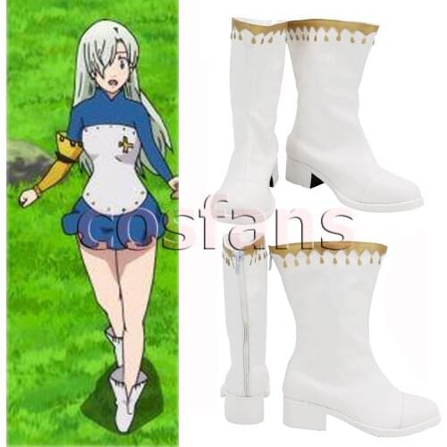 The Seven Deadly Sins Elizabeth Liones Anime Customize Cosplay Flat Shoes Boots Halloween Party Shoes Prop Custom Made any size