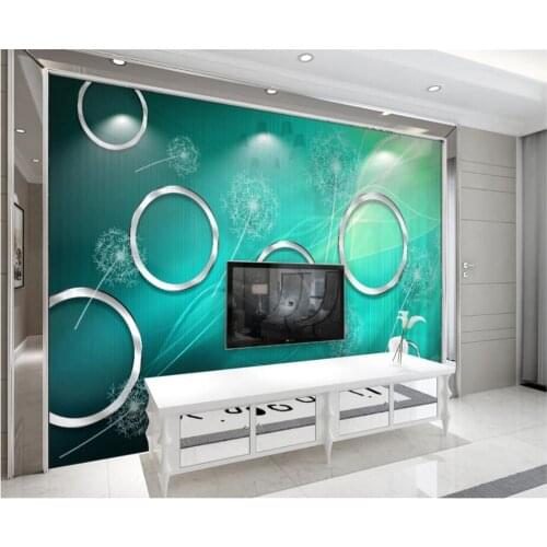 Beibehang Large Custom Wallpaper Crystal Glass Dandelion Transparent Floral 3D Backdrop Home Decor