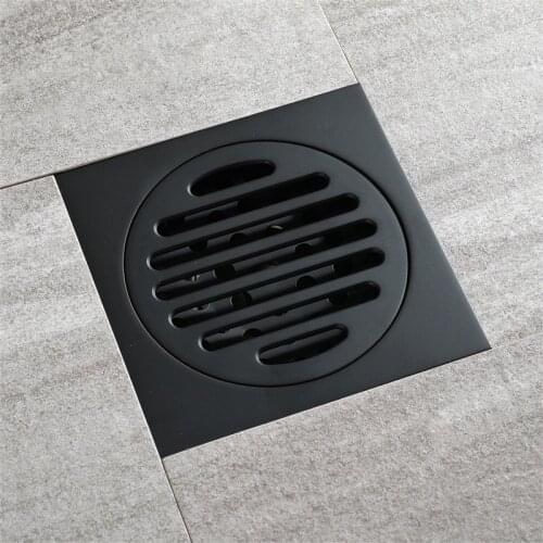 Black stainless steel deodorant invisible floor drain toilet sewer balcony bathroom shower room washing machine tee floor drain