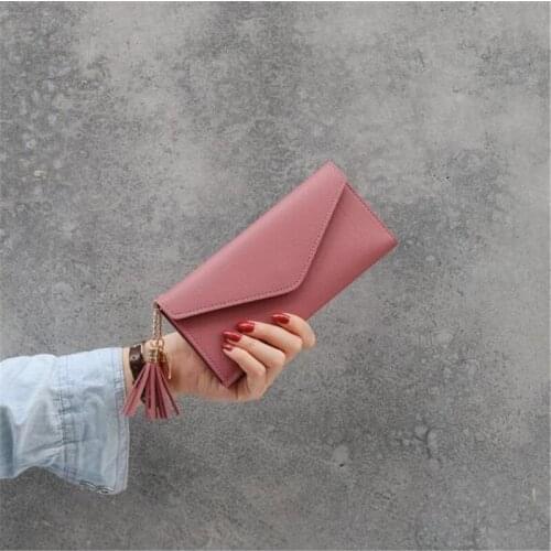 Long Womens Wallet Female Purses Tassel Coin Purse Card Holder Wallets Female Pu Leather Clutch Money Bag Pu Leather Wallet