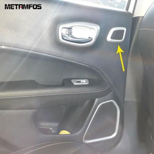For Jeep Compass 2017-2020 2021 Rear Door Audio Stereo Speaker Loudspeaker Cover Trim Decoration Sticker Accessories Car Styling