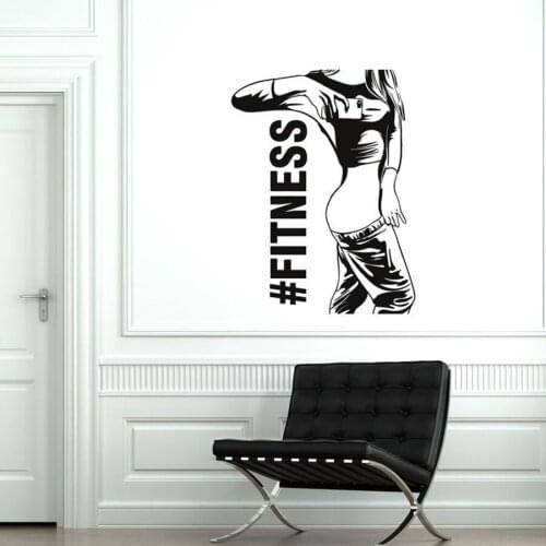 Fitness Selfie Vinyl Wall Decal Home Gym Sexy Sport Girl Motivation Decor Wall Window Stickers Mural Home Bedroom Art Mural N272