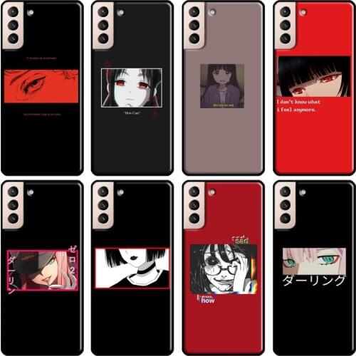 Sad Japanese Anime Aesthetic Soft Case For Samsung Galaxy S21 Ultra Note 20 Note 10 S8 S9 S10 Plus S20 FE Phone Cover
