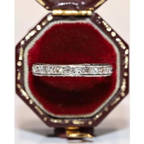 Perfect Vintage Platinum Full Tour Natural Diamond Decorated Strong Pretty Ring